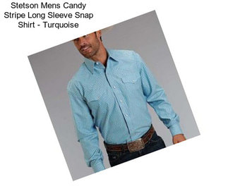 Stetson Mens Candy Stripe Long Sleeve Snap Shirt - Turquoise