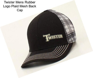 Twister Mens Rubber Logo Plaid Mesh Back Cap
