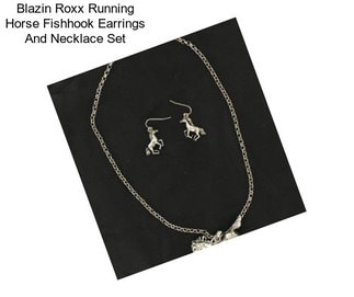 Blazin Roxx Running Horse Fishhook Earrings And Necklace Set