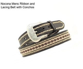 Nocona Mens Ribbon and Lacing Belt with Conchos