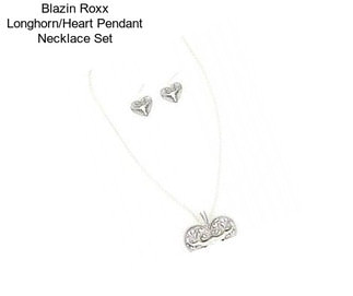 Blazin Roxx Longhorn/Heart Pendant Necklace Set