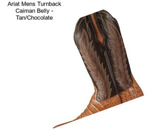 Ariat Mens Turnback Caiman Belly - Tan/Chocolate