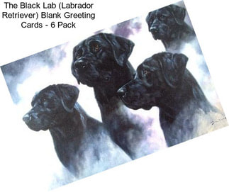 The Black Lab (Labrador Retriever) Blank Greeting Cards - 6 Pack