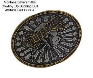 Montana Silversmiths Cowboy Up Bucking Bull Attitude Belt Buckle