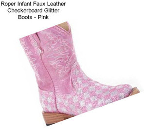 Roper Infant Faux Leather Checkerboard Glitter Boots - Pink