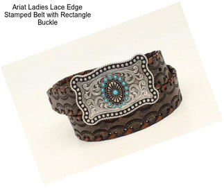 Ariat Ladies Lace Edge Stamped Belt with Rectangle Buckle