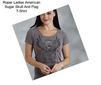 Roper Ladies American Sugar Skull And Flag T-Shirt