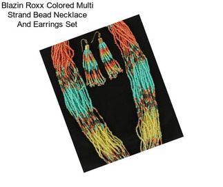 Blazin Roxx Colored Multi Strand Bead Necklace And Earrings Set