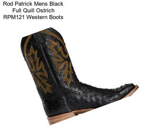 Rod Patrick Mens Black Full Quill Ostrich RPM121 Western Boots