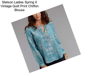 Stetson Ladies Spring II Vintage Quilt Print Chiffon Blouse