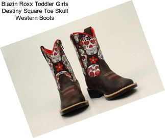 Blazin Roxx Toddler Girls Destiny Square Toe Skull Western Boots