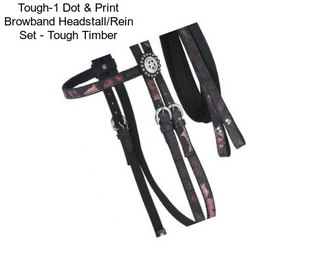 Tough-1 Dot & Print Browband Headstall/Rein Set - Tough Timber