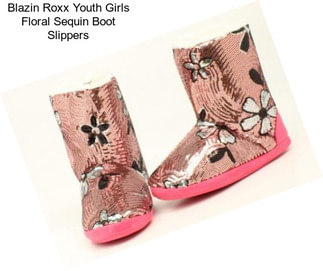 Blazin Roxx Youth Girls Floral Sequin Boot Slippers