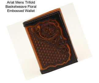 Ariat Mens Trifold Basketweave Floral Embossed Wallet