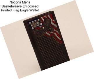 Nocona Mens Basketweave Embossed Printed Flag Eagle Wallet