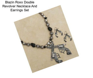 Blazin Roxx Double Revolver Necklace And Earrings Set