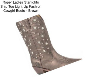 Roper Ladies Starlights Snip Toe Light Up Fashion Cowgirl Boots - Brown