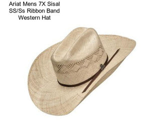 Ariat Mens 7X Sisal SS/Ss Ribbon Band Western Hat