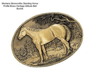 Montana Silversmiths Standing Horse Profile Brass Heritage Attitude Belt Buckle