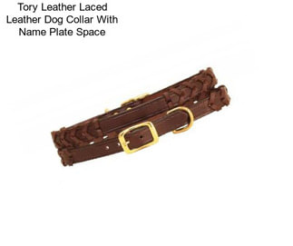 Tory Leather Laced Leather Dog Collar With Name Plate Space
