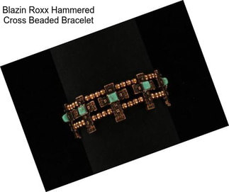 Blazin Roxx Hammered Cross Beaded Bracelet