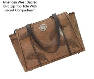 American West Sacred Bird Zip Top Tote With Secret Compartment
