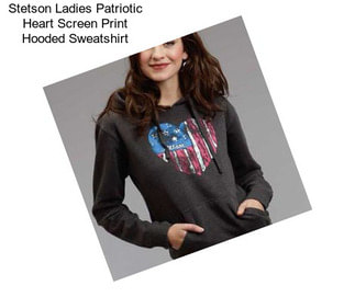 Stetson Ladies Patriotic Heart Screen Print Hooded Sweatshirt