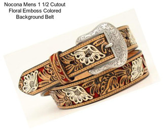 Nocona Mens 1 1/2 Cutout Floral Emboss Colored Background Belt