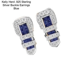 Kelly Herd .925 Sterling Silver Buckle Earrings Blue