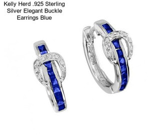 Kelly Herd .925 Sterling Silver Elegant Buckle Earrings Blue