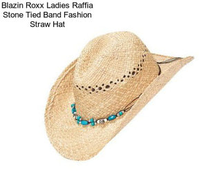 Blazin Roxx Ladies Raffia Stone Tied Band Fashion Straw Hat