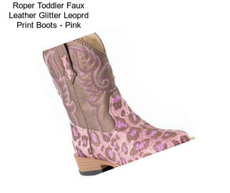 Roper Toddler Faux Leather Glitter Leoprd Print Boots - Pink