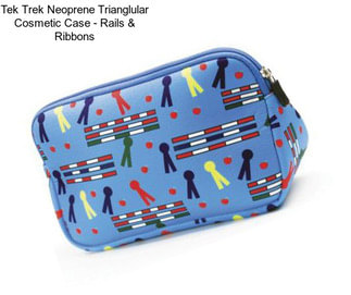 Tek Trek Neoprene Trianglular Cosmetic Case - Rails & Ribbons