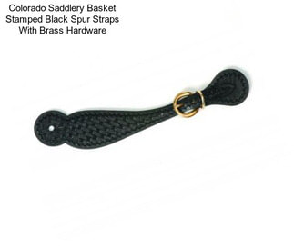 Colorado Saddlery Basket Stamped Black Spur Straps With Brass Hardware