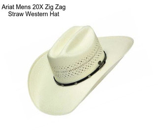 Ariat Mens 20X Zig Zag Straw Western Hat