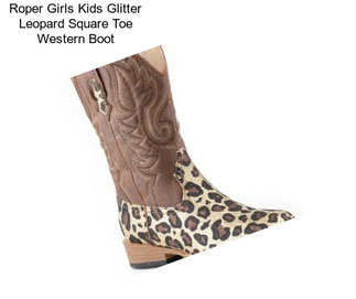 Roper Girls Kids Glitter Leopard Square Toe Western Boot