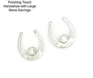 Finishing Touch Horseshoe with Large Stone Earrings