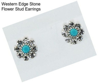 Western Edge Stone Flower Stud Earrings