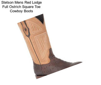 Stetson Mens Red Lodge Full Ostrich Square Toe Cowboy Boots