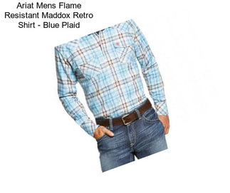 Ariat Mens Flame Resistant Maddox Retro Shirt - Blue Plaid