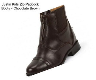 Justin Kids Zip Paddock Boots - Chocolate Brown