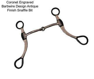 Coronet Engraved Barbwire Design Antique Finish Snaffle Bit