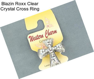 Blazin Roxx Clear Crystal Cross Ring