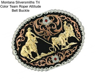 Montana Silversmiths Tri Color Team Roper Attitude Belt Buckle