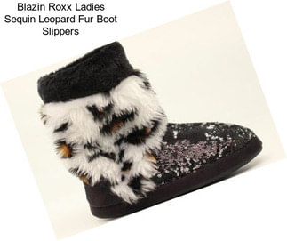 Blazin Roxx Ladies Sequin Leopard Fur Boot Slippers