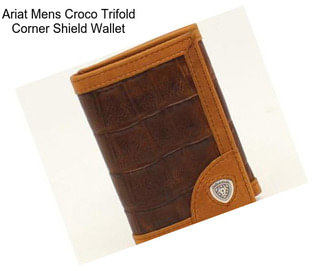 Ariat Mens Croco Trifold Corner Shield Wallet