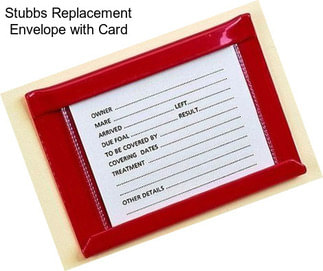 Stubbs Replacement Envelope with Card