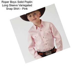 Roper Boys Solid Poplin Long Sleeve Variegated Snap Shirt - Pink