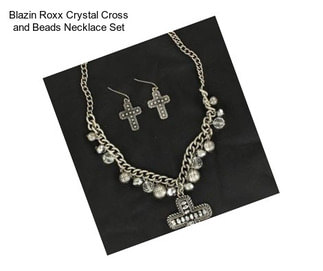 Blazin Roxx Crystal Cross and Beads Necklace Set