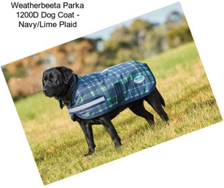 Weatherbeeta Parka 1200D Dog Coat - Navy/Lime Plaid